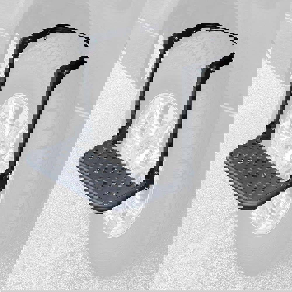 Wheel Steps; For Use With: Single Tires ; Minimum Wheel Diameter: 9 (Inch); Maximum Wheel Diameter: 13.00 ; Step Width: 19.75 (Inch); Step Depth: 11.25 (Inch); Minimum Height (Inch): 14.1250